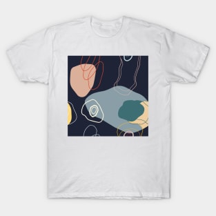 Abstract Shapes Dark Blue Shades T-Shirt